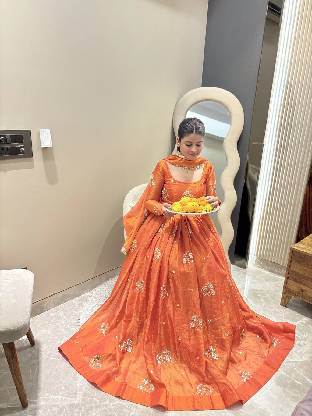 Gulnaar Pure Organza Anarkali