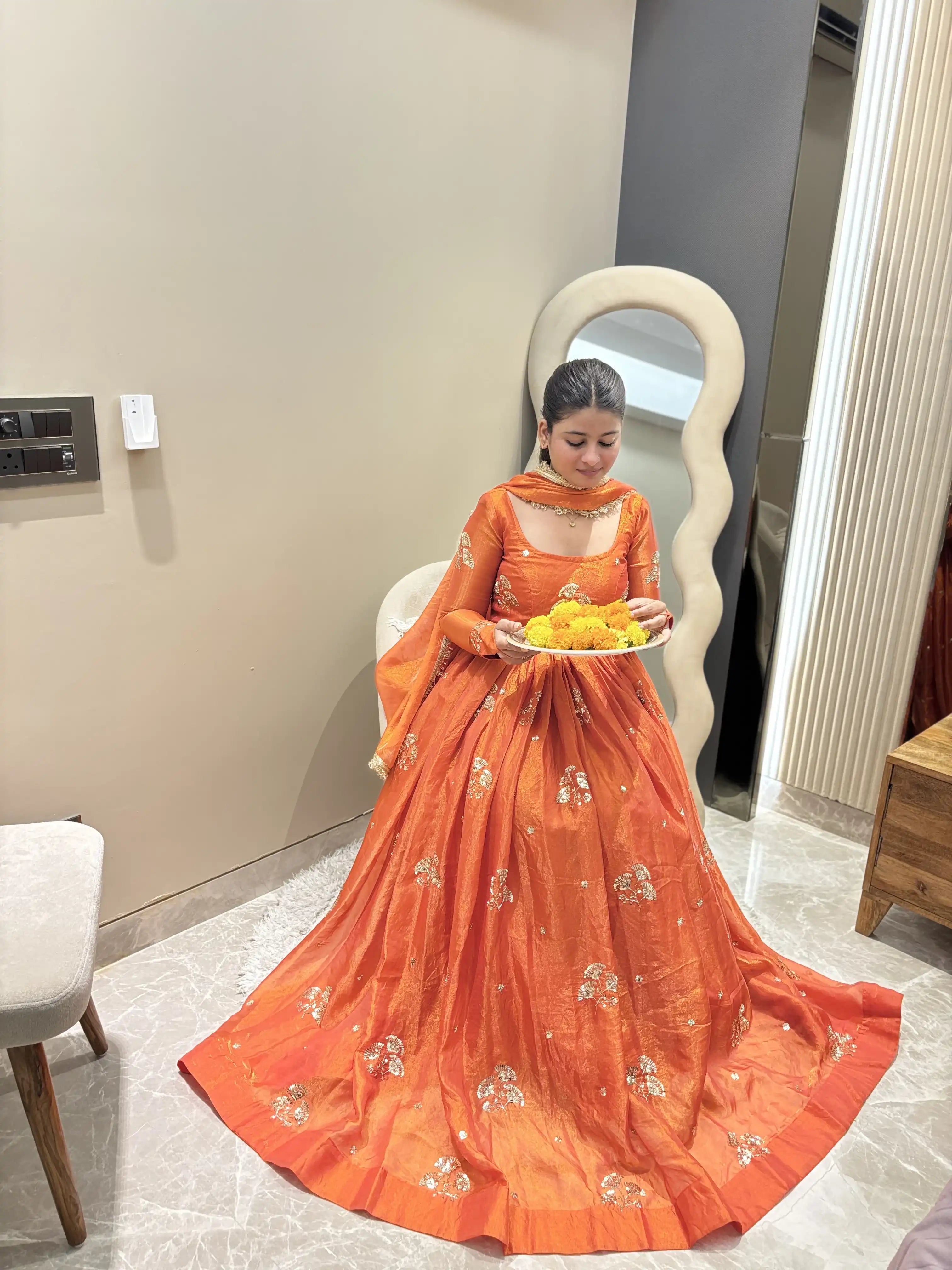 Gulnaar Pure Organza Anarkali