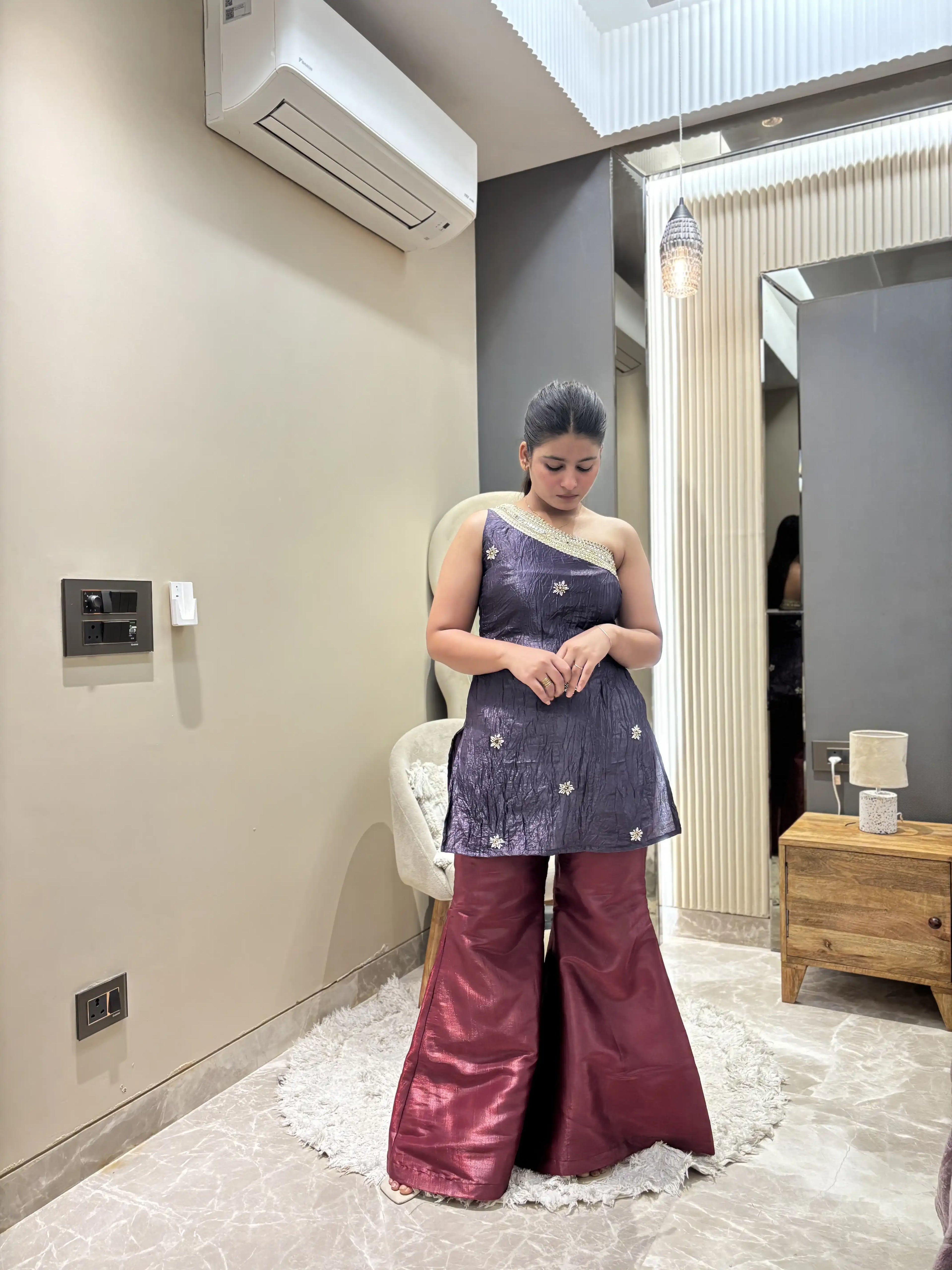 Aqsa One-Shoulder Kurta Set