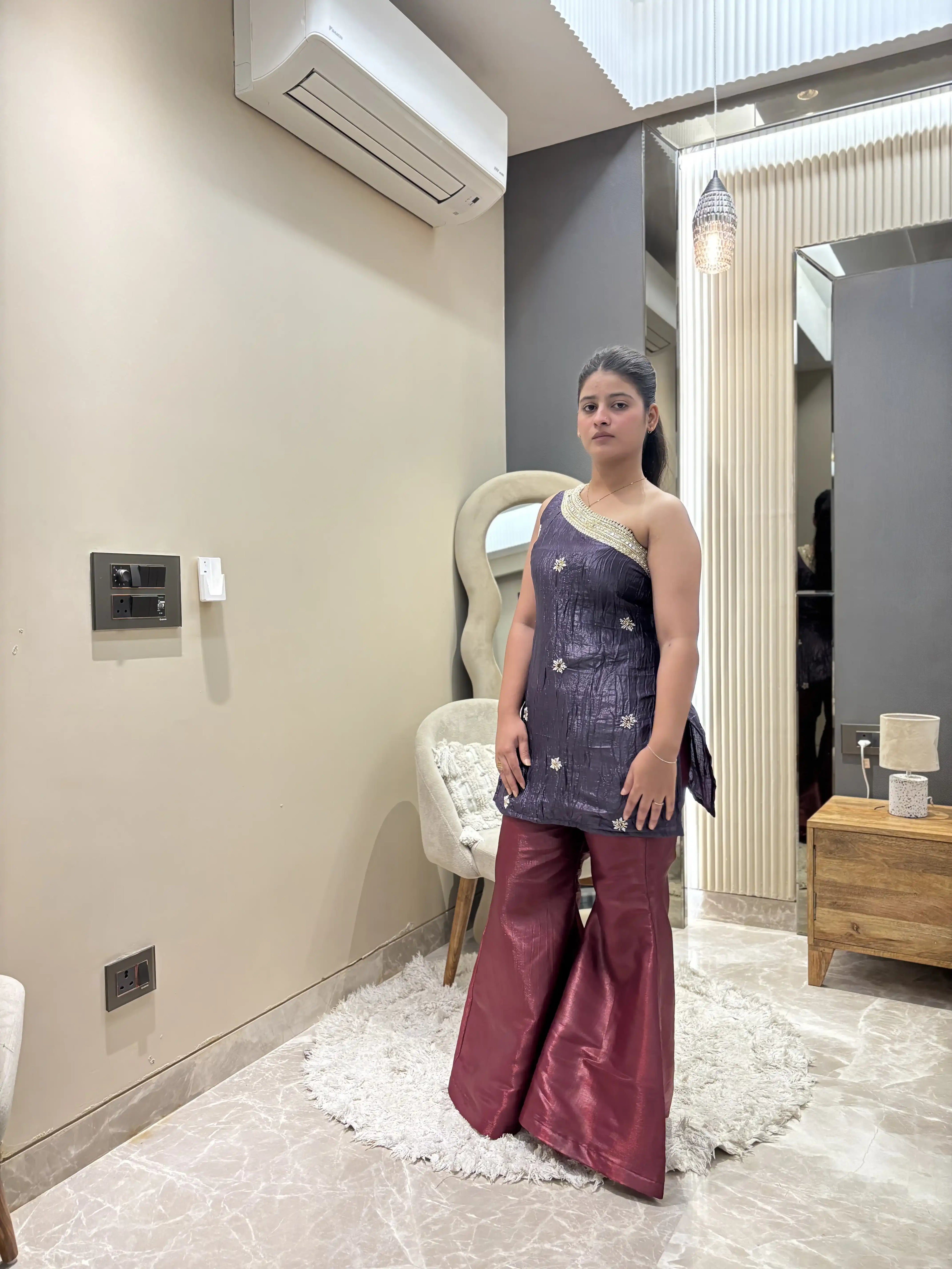 Aqsa One-Shoulder Kurta Set