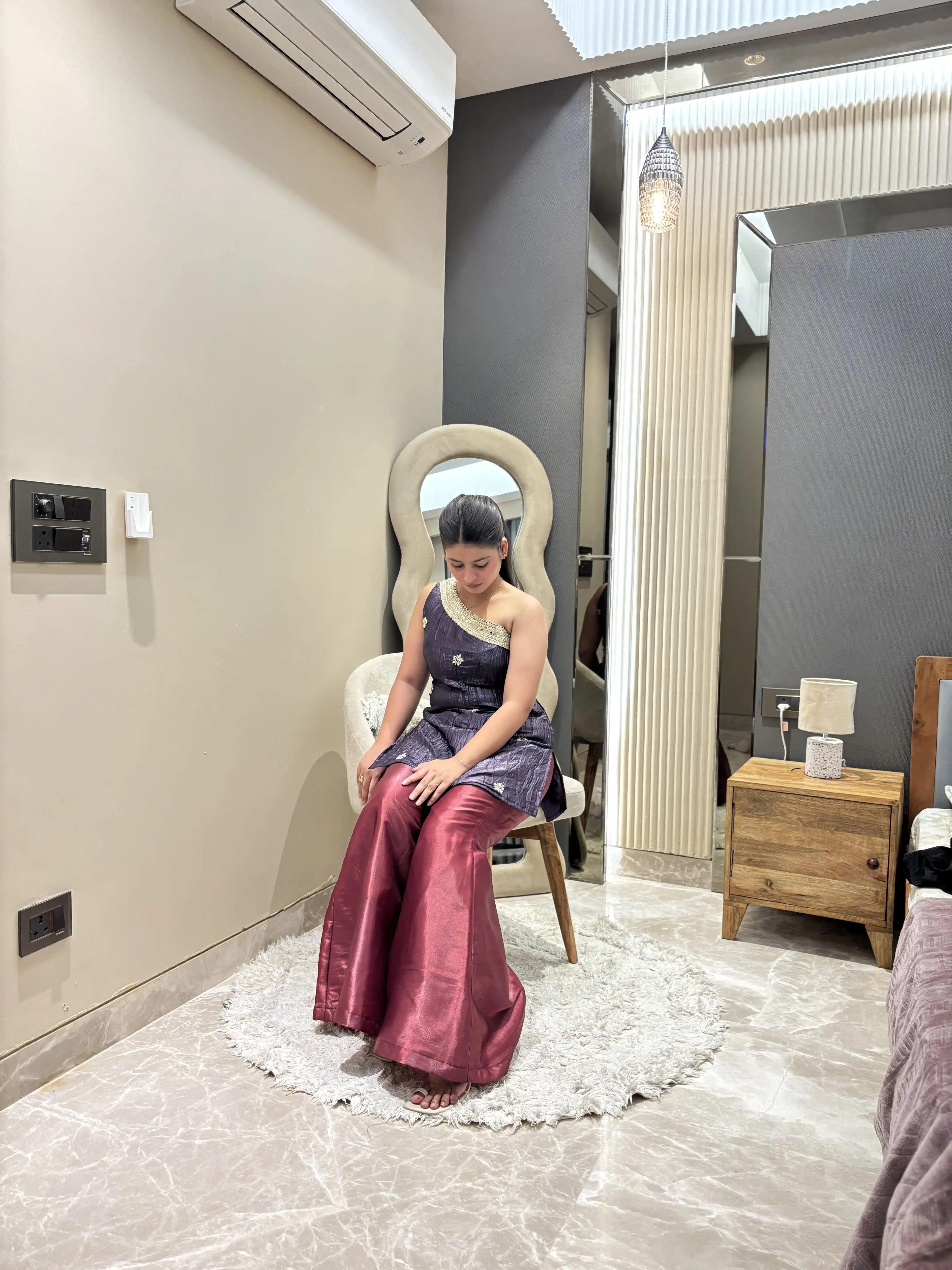 Aqsa One-Shoulder Kurta Set